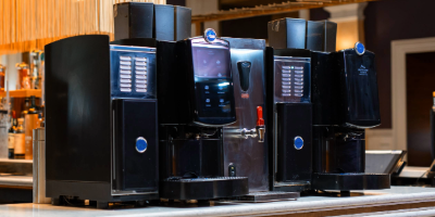 Carimili Solar Plus coffee machine in a hotel setting