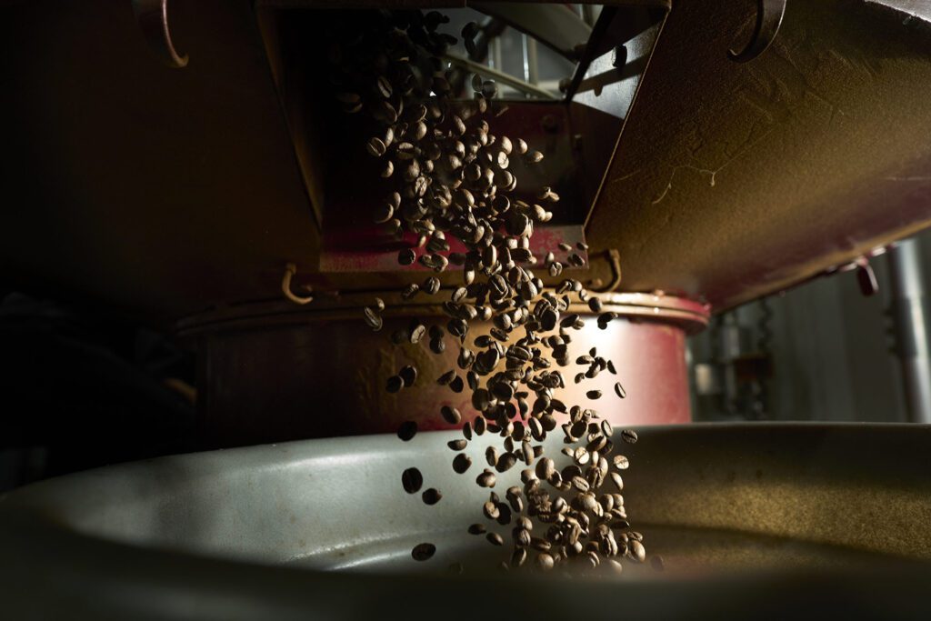 freshly roasted coffee beans