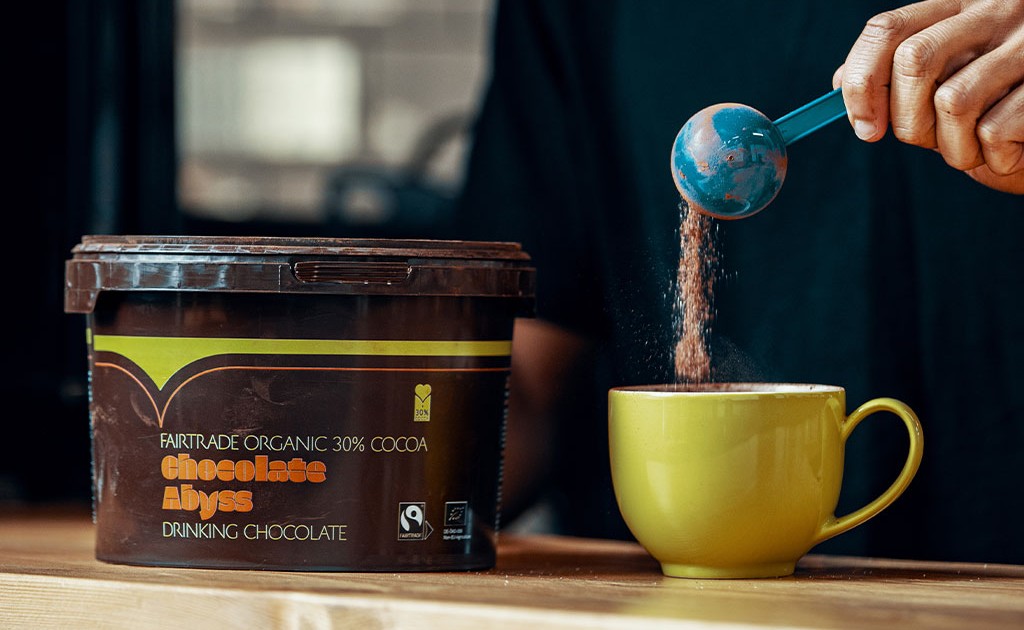 Chocolate Abyss being poured into cup